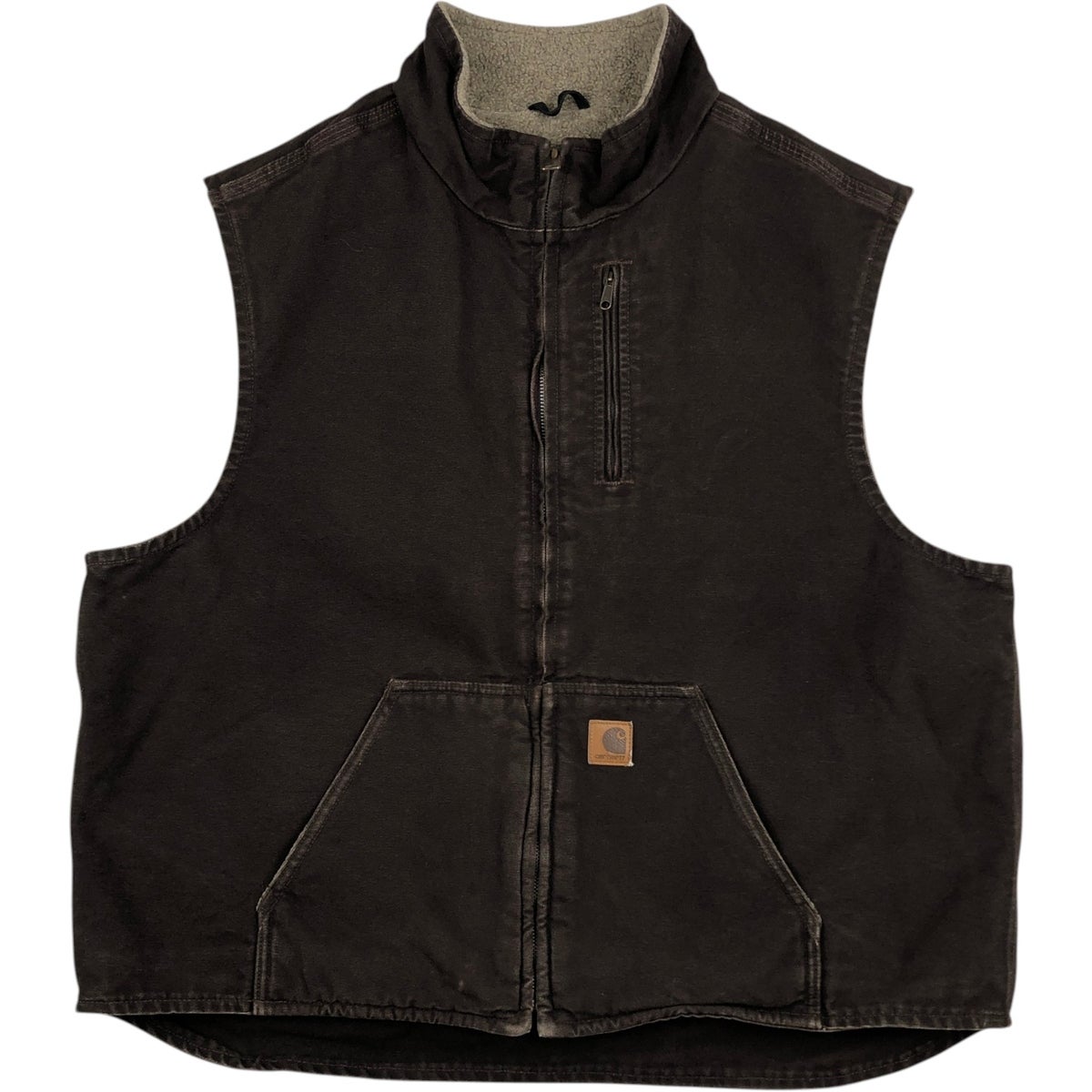 古着 カーハート Carhartt フード付き ダックベスト メンズS相当