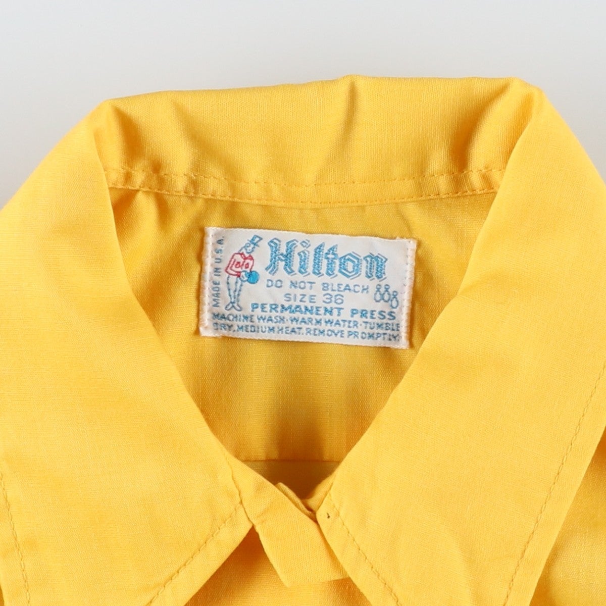 古着 70年代 ヒルトン HILTON バックプリント 半袖 ボウリングシャツ