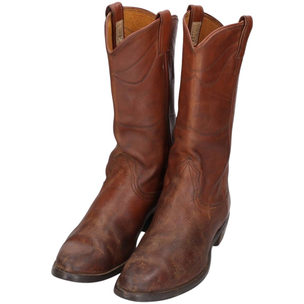 希少 ノコナ USA製 ウエスタンブーツ 刺繍 ヴィンテージ ブラウン ブラック 古着 ノコナブーツ Nocona Boots 厚底 ウエスタンブーツ 11 B メンズ