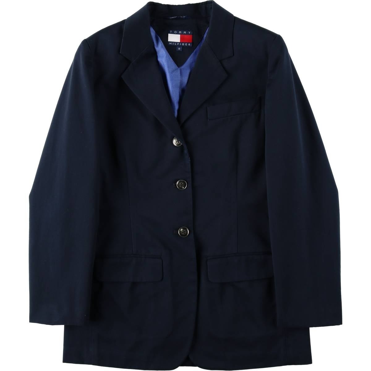 【トミーヒルフィガー】人気ロゴエンブレム 紺ブレザー ジャケットXL 金ボタン トミー ヒルフィガー TOMMY HILFIGER ゴールドボタンツイルレギュラー