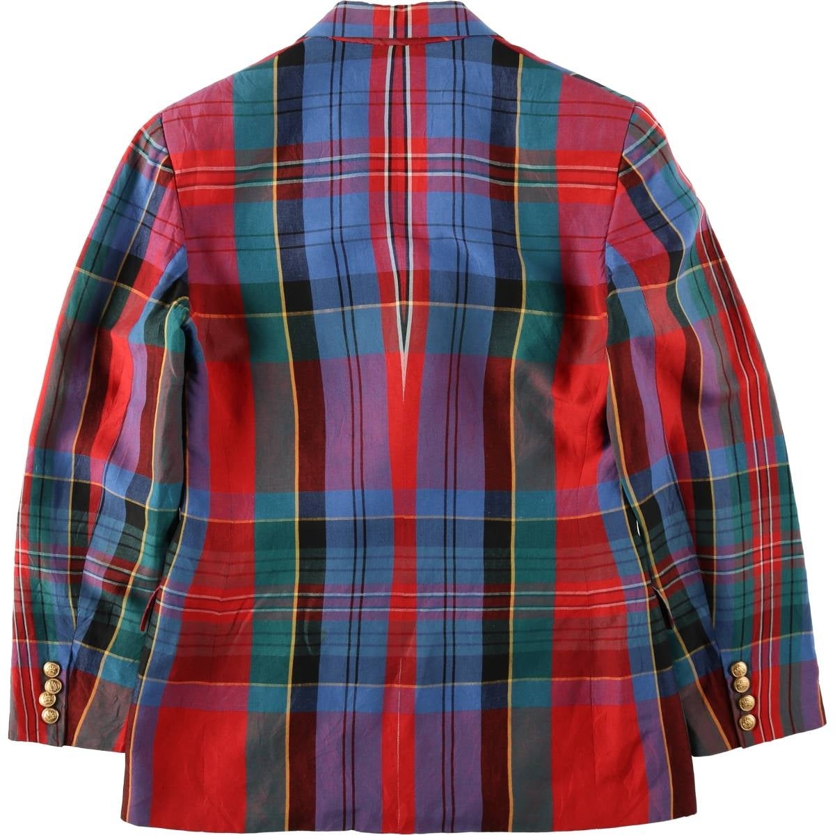 古着 ラルフローレン Ralph Lauren チェック柄 ピークドラペル ダブル