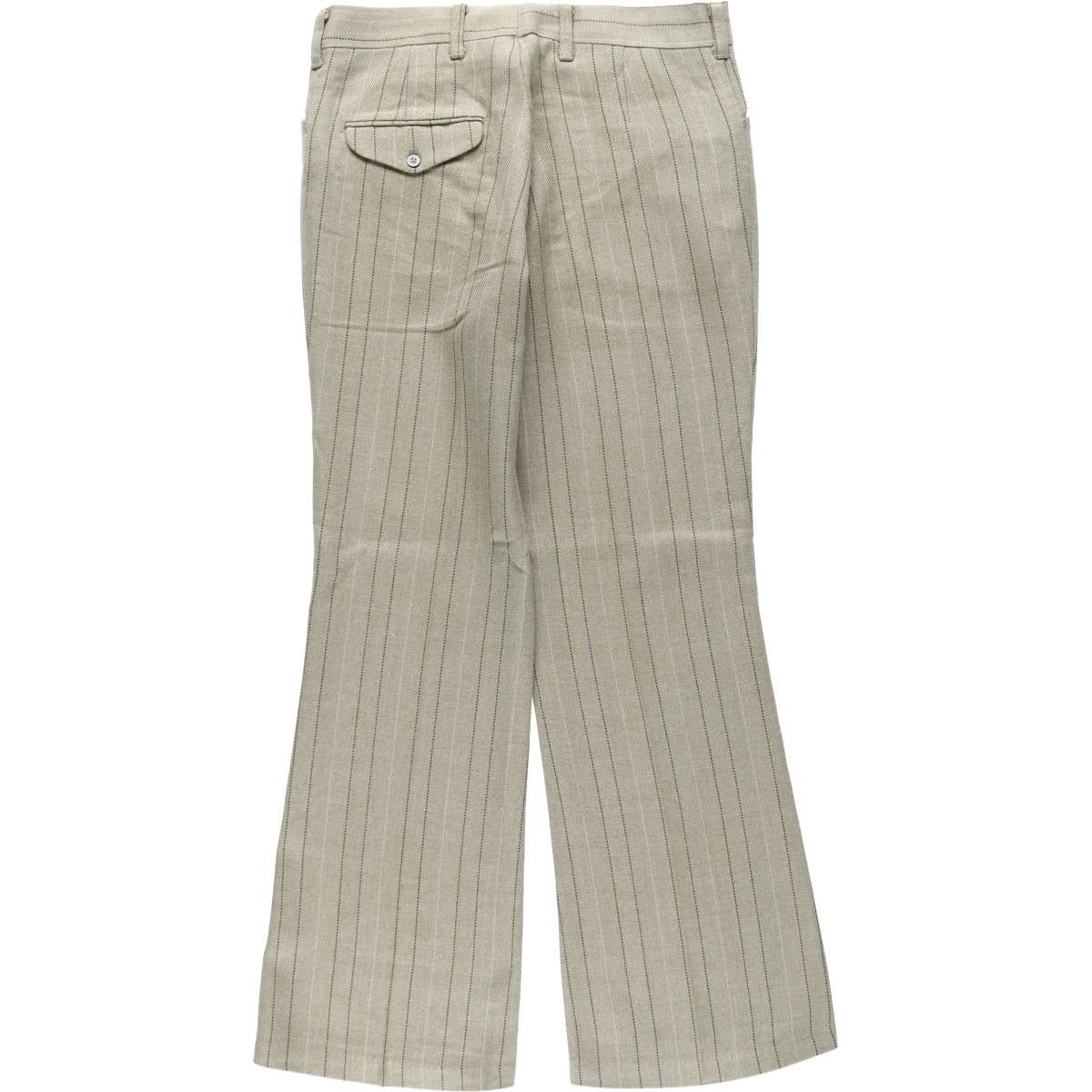 60s USA製 スラックス ブラック W30 ストライプ フレア タロンジップ Stripe Slacks Pants W30 ストライプ スラックス ブラック【0801A150