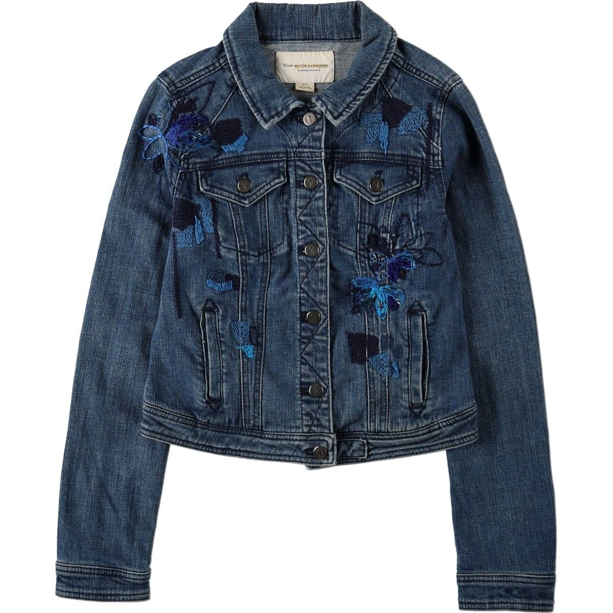 国内正規品　D&G ヴィンテージ刺繍ロゴデニムジャケットSホログラム有 古着 Anthropologie Pilcro and the Letterpress クロップド丈 ビーズ