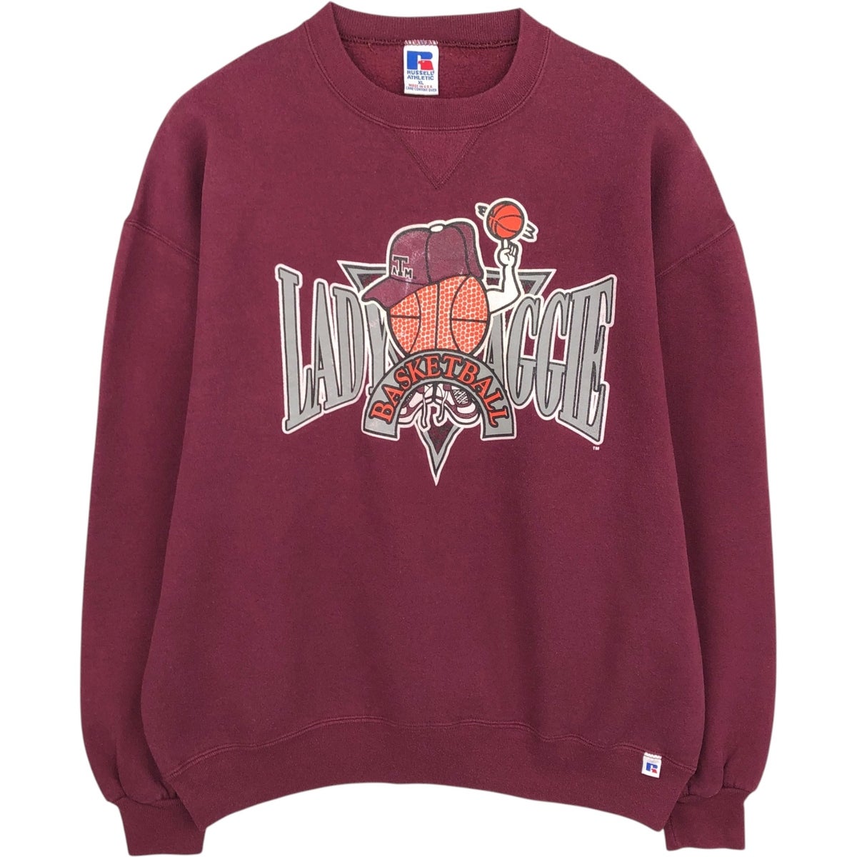 古着 80～90年代 ラッセル Russell 3連プリント カレッジスウェット