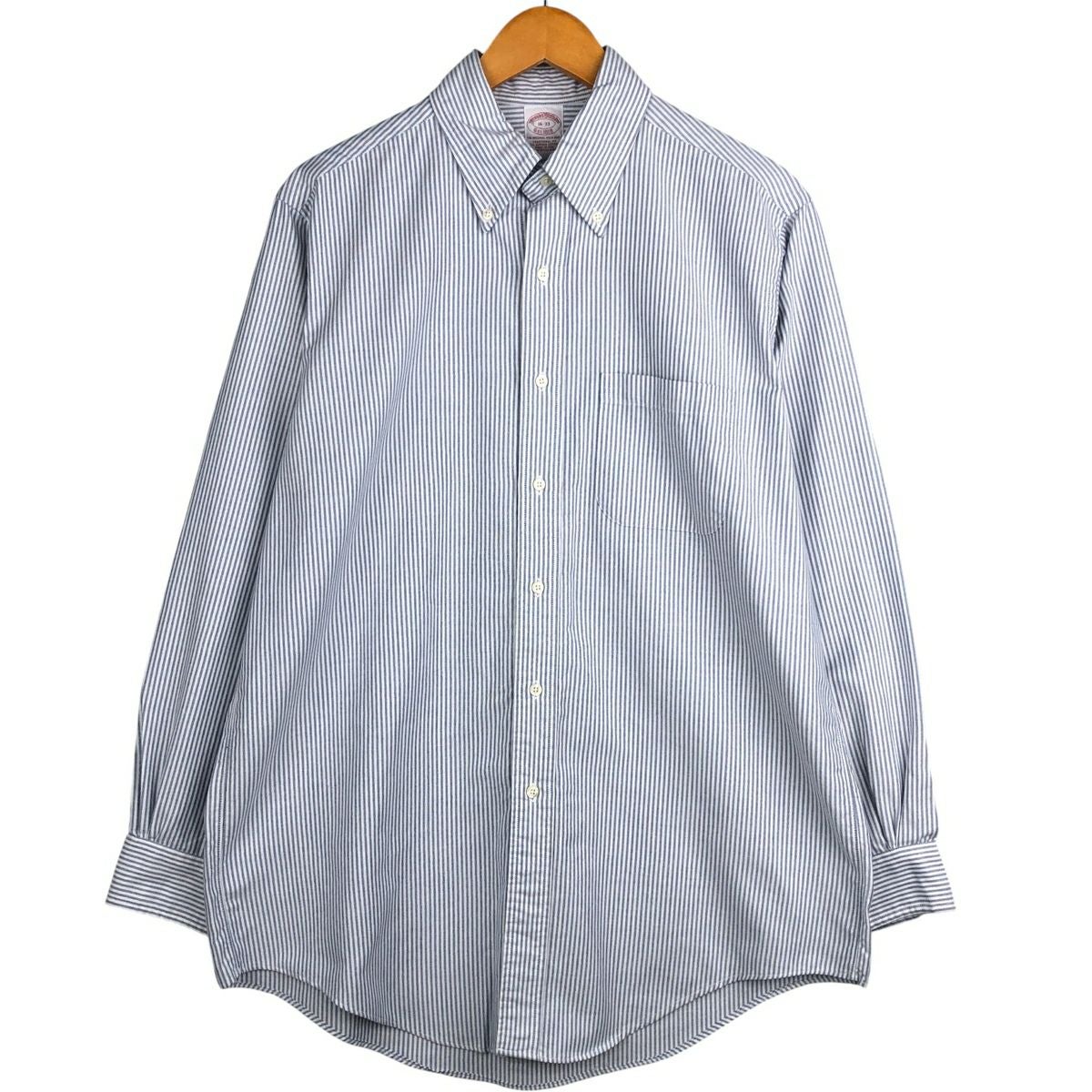 古着 ブルックスブラザーズ Brooks Brothers 長袖 ボタンダウンストライプシャツ USA製 メンズL相当/eaa626405 古着 ブルックスブラザーズ Brooks Brothers Est.1818 長袖 ボタン