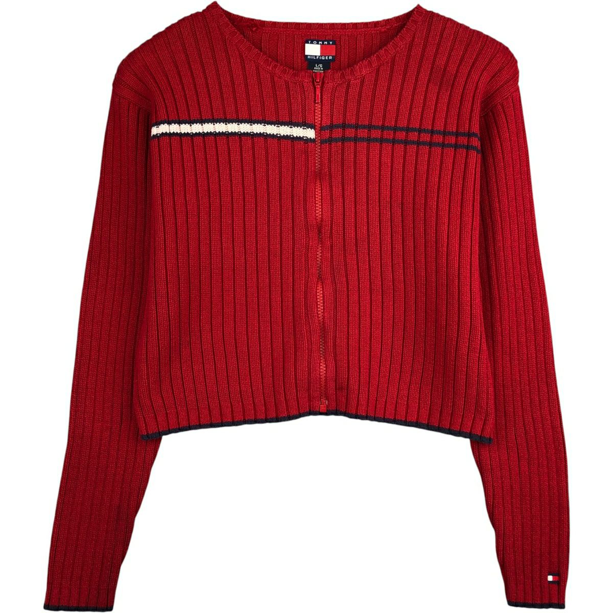 古着 トミーヒルフィガー TOMMY HILFIGER DENIM ボーダー柄 クロップド