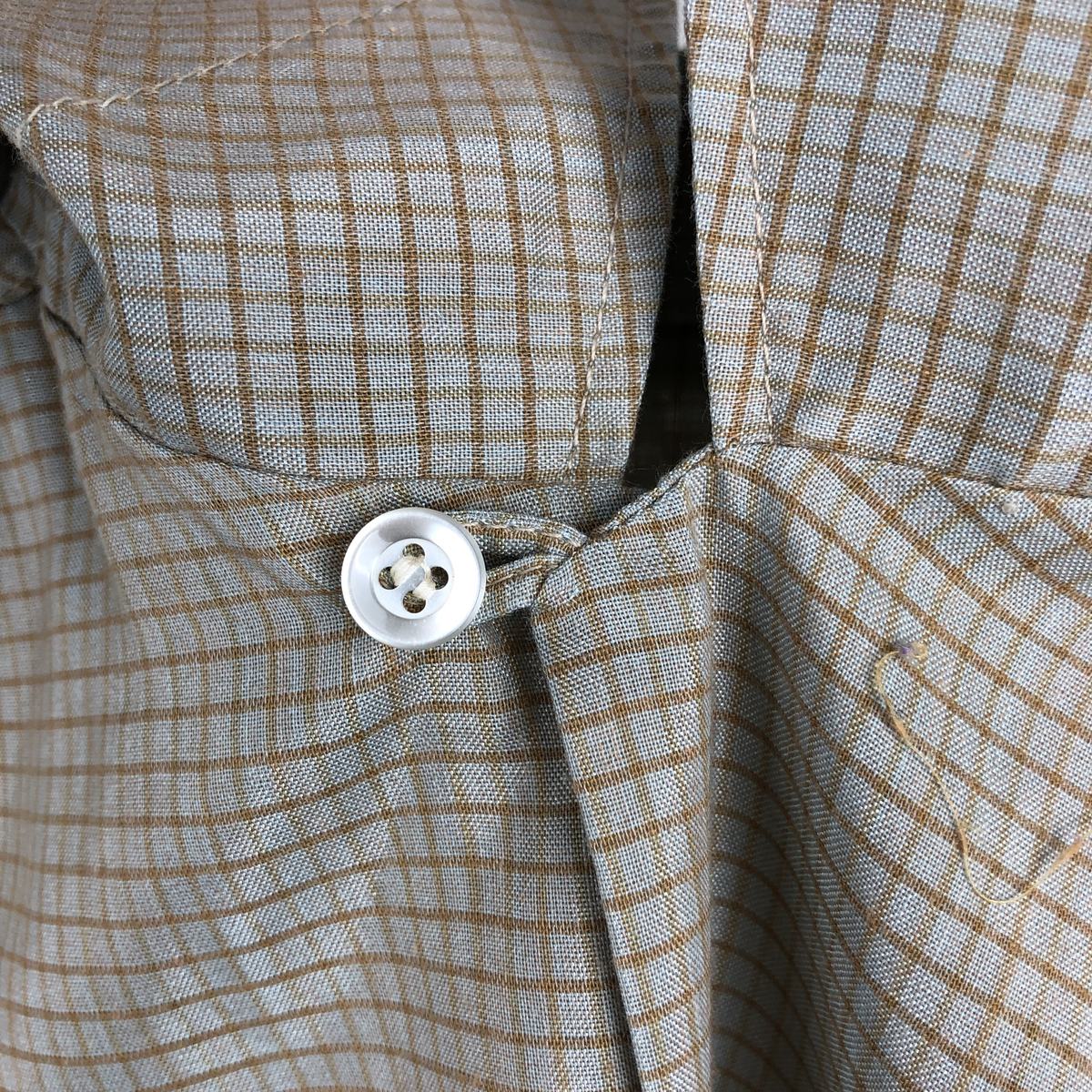 古着 60～70年代 Le Chevron チェック柄 長袖 オープンカラーボックス