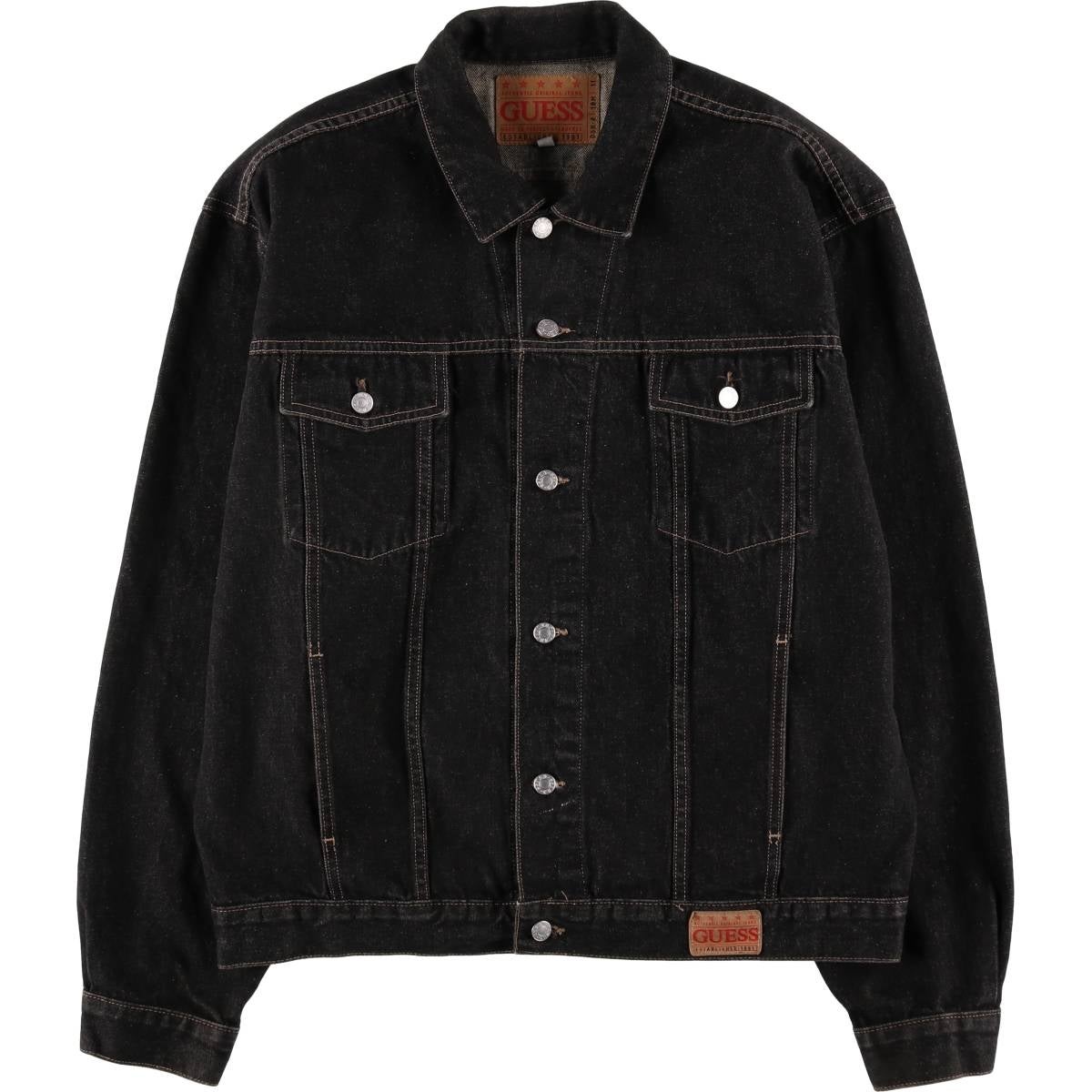 古着 90～00年代 ゲス Guess ブラック デニムジャケット Gジャン USA製