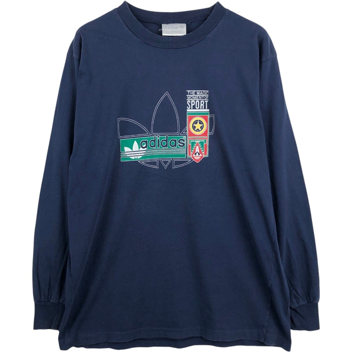 古着 90年代 アディダス adidas ロングTシャツ ロンT USA製 メンズL