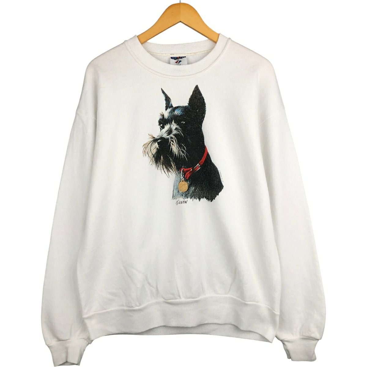 古着 90年代 70 WEST 犬柄 アニマル スウェットシャツ トレーナー USA