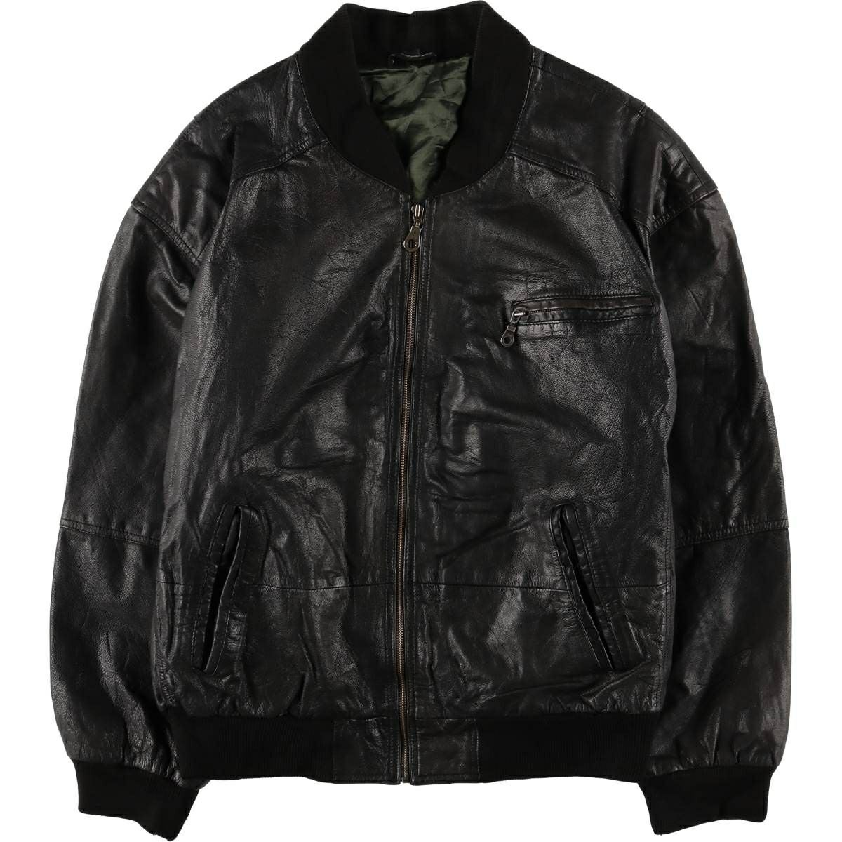 古着 アルマーニ ARMANI JEANS レザージャケット レディースL相当