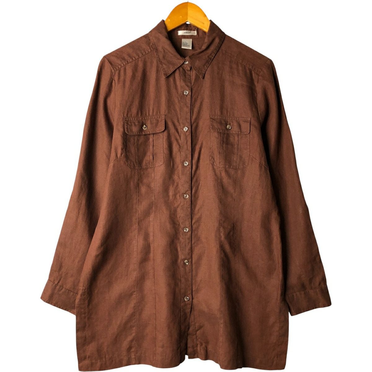 古着 ESPRIT スタンドカラー 長袖 シルクシャツ レディースL相当