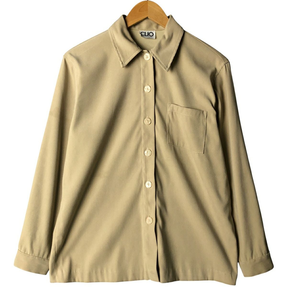 古着 JERELL SIGNATURE ペイズリー柄 レースアップ 長袖 ポリシャツ