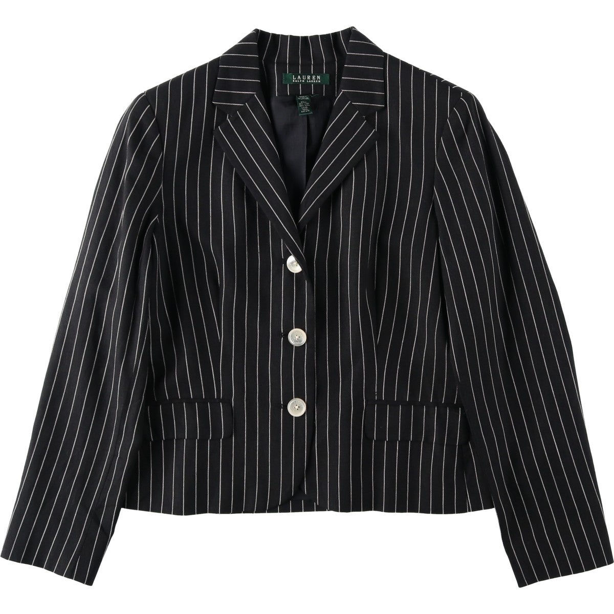 古着 ラルフローレン Ralph Lauren LAUREN ローレン ストライプ柄 ウールテーラードジャケット カナダ製 メンズM相当/eaa613927 古着 ラルフローレン Ralph Lauren LAUREN ローレン ストライプ柄
