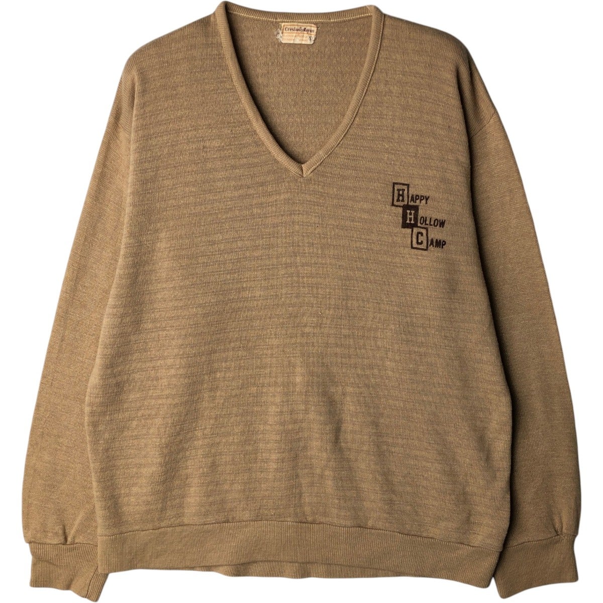 古着 キャンパス CAMPUS ボーダー柄 Vネック アクリルニットセーター