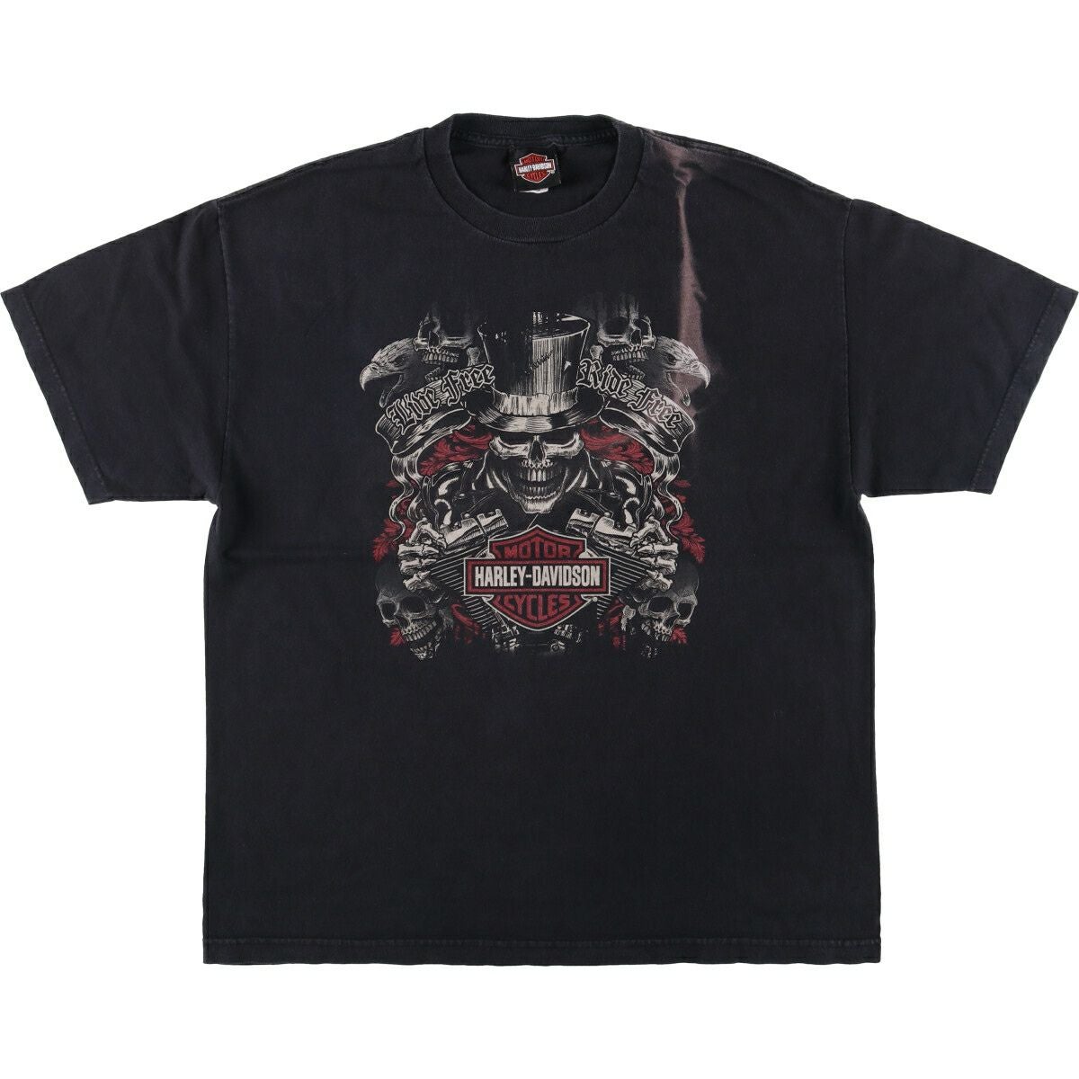 古着 ハーレーダビッドソン Harley-Davidson ドクロ柄 スカル柄 鷲柄