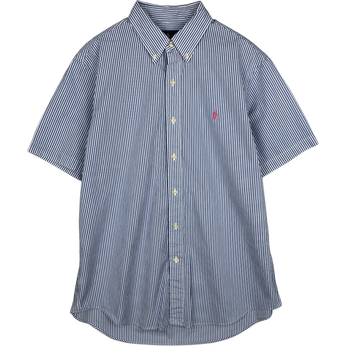 古着 ラルフローレン Ralph Lauren 半袖 ボタンダウン ストライプ