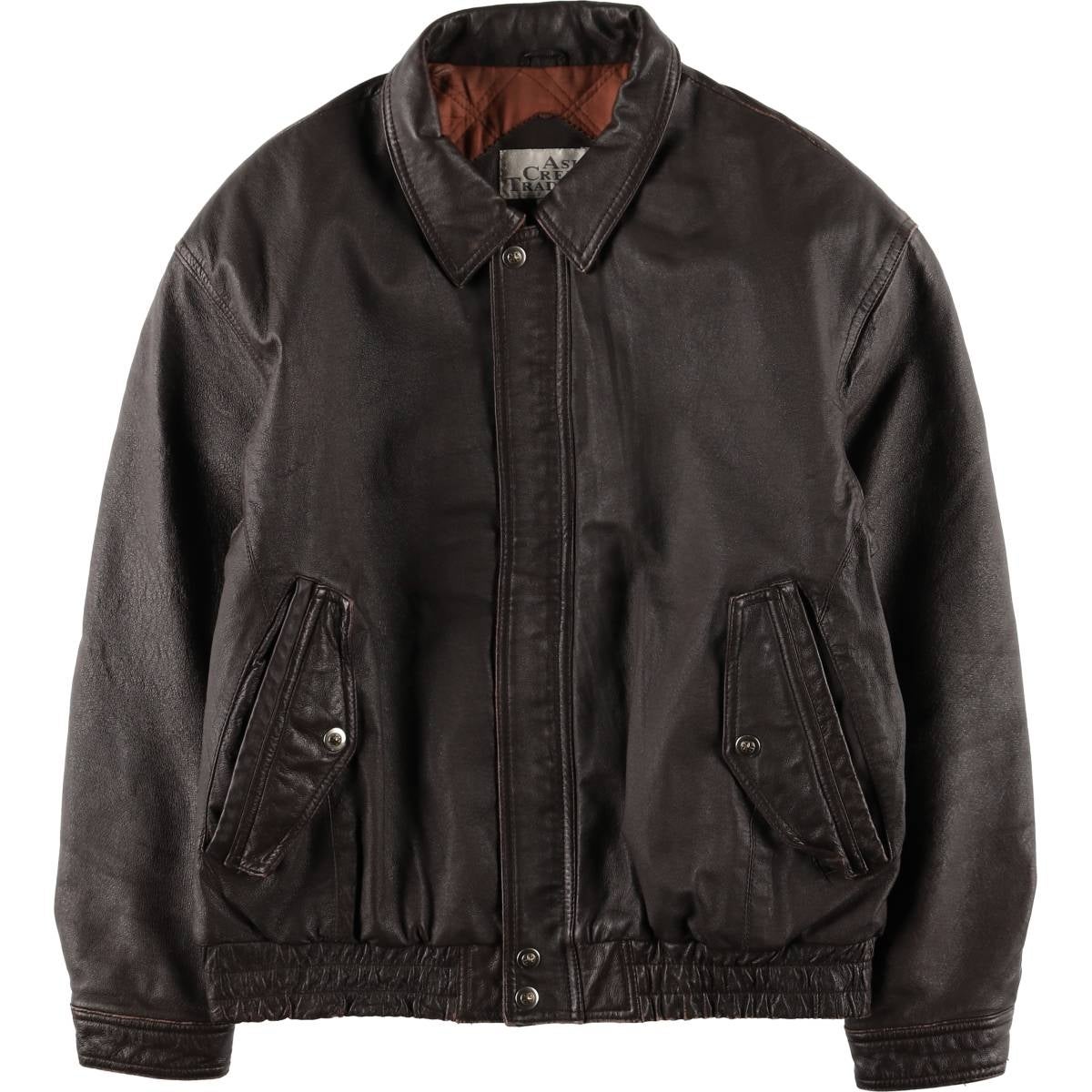 古着 アルマーニ ARMANI JEANS レザージャケット レディースL相当