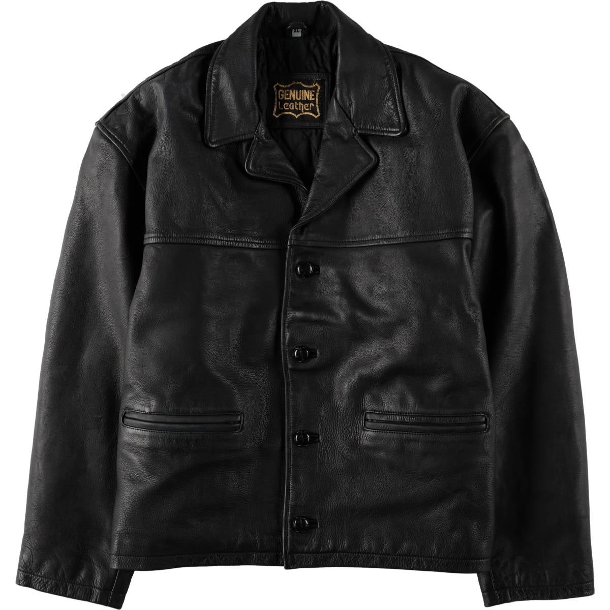 CHEVIGNON レザー ジャケット カーコート L相当ブラック 古着 CHEVIGNON レザージャケット メンズL相当 /eaa676154 【中古