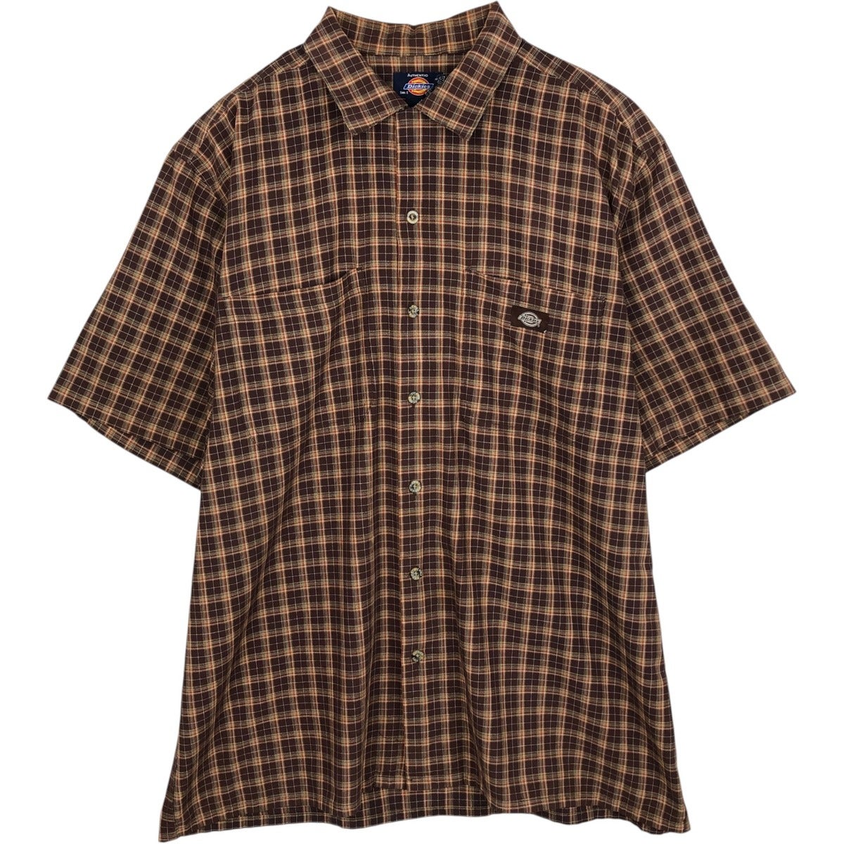 古着 ディッキーズ Dickies チェック柄 半袖 ワークシャツ ボックス