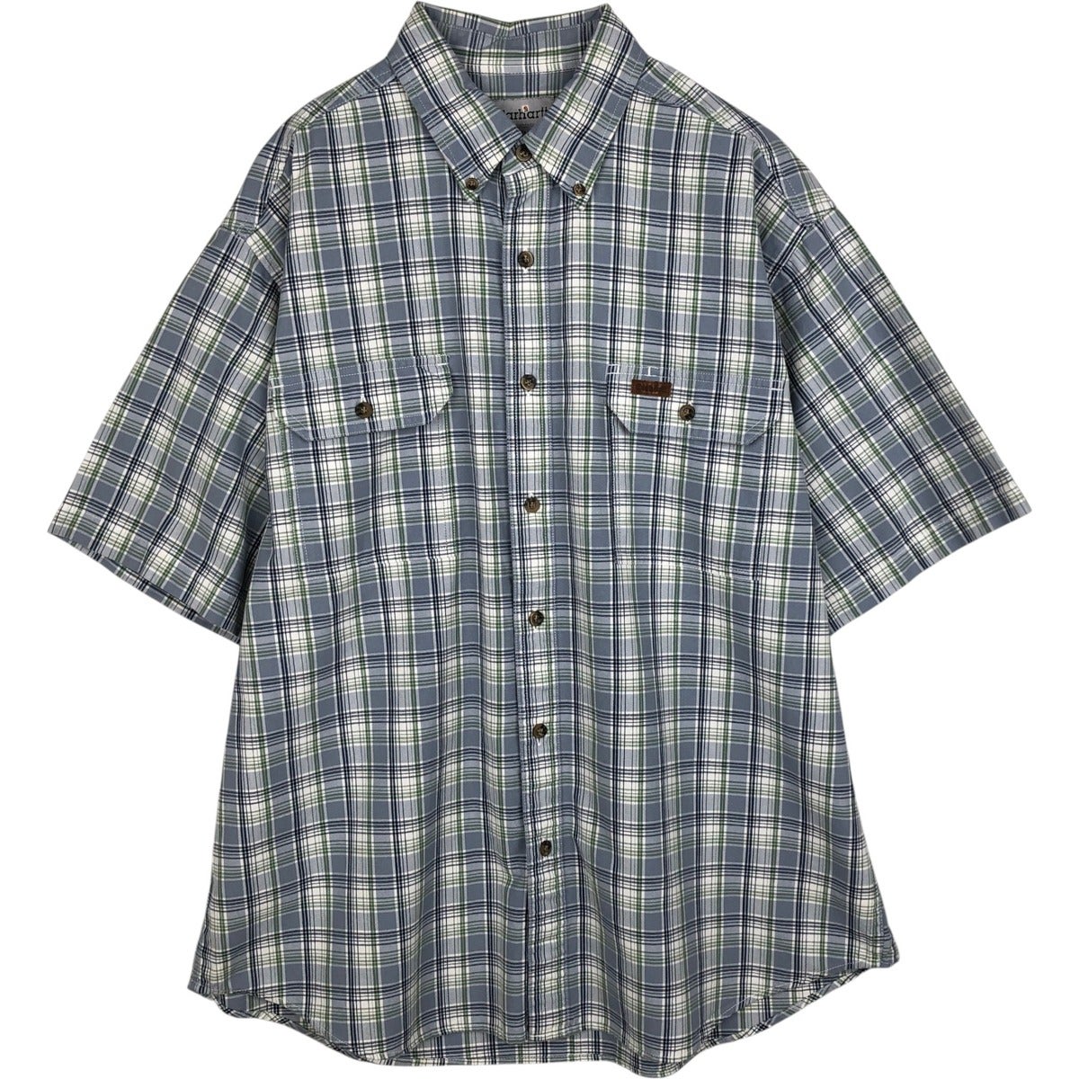 古着 カーハート Carhartt RUGGED FLEX 迷彩柄 ボタンダウン 半袖