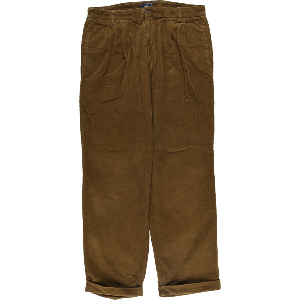 80s カナダ製 vintage コーデュロイパンツ 太畝 ツータック ブラウン 古着 ドッカーズ DOCKERS PLEATED RELAXED FIT ツータック