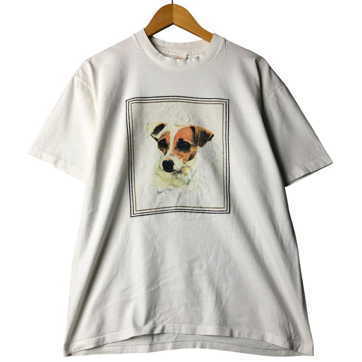 古着 90年代 カルクルー Cal Cru 犬柄 アニマルTシャツ USA製 メンズL