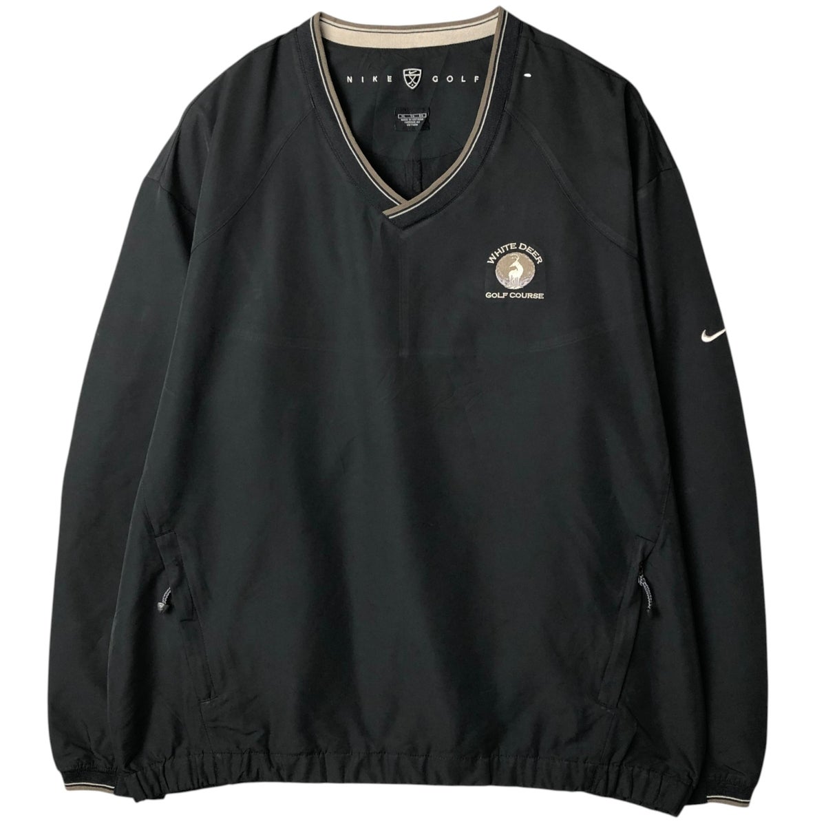 古着 00年代 ナイキ NIKE GOLF ゴルフ Vネック ウォームアッププル