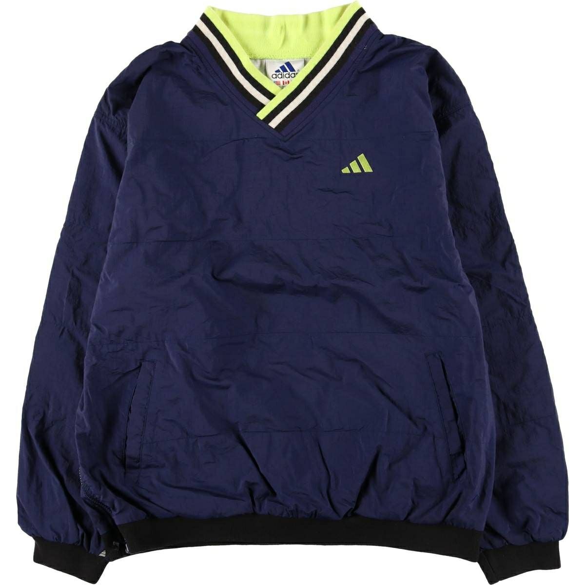 古着 80～90年代 アディダス adidas ストライプ柄 Vネック サッカー