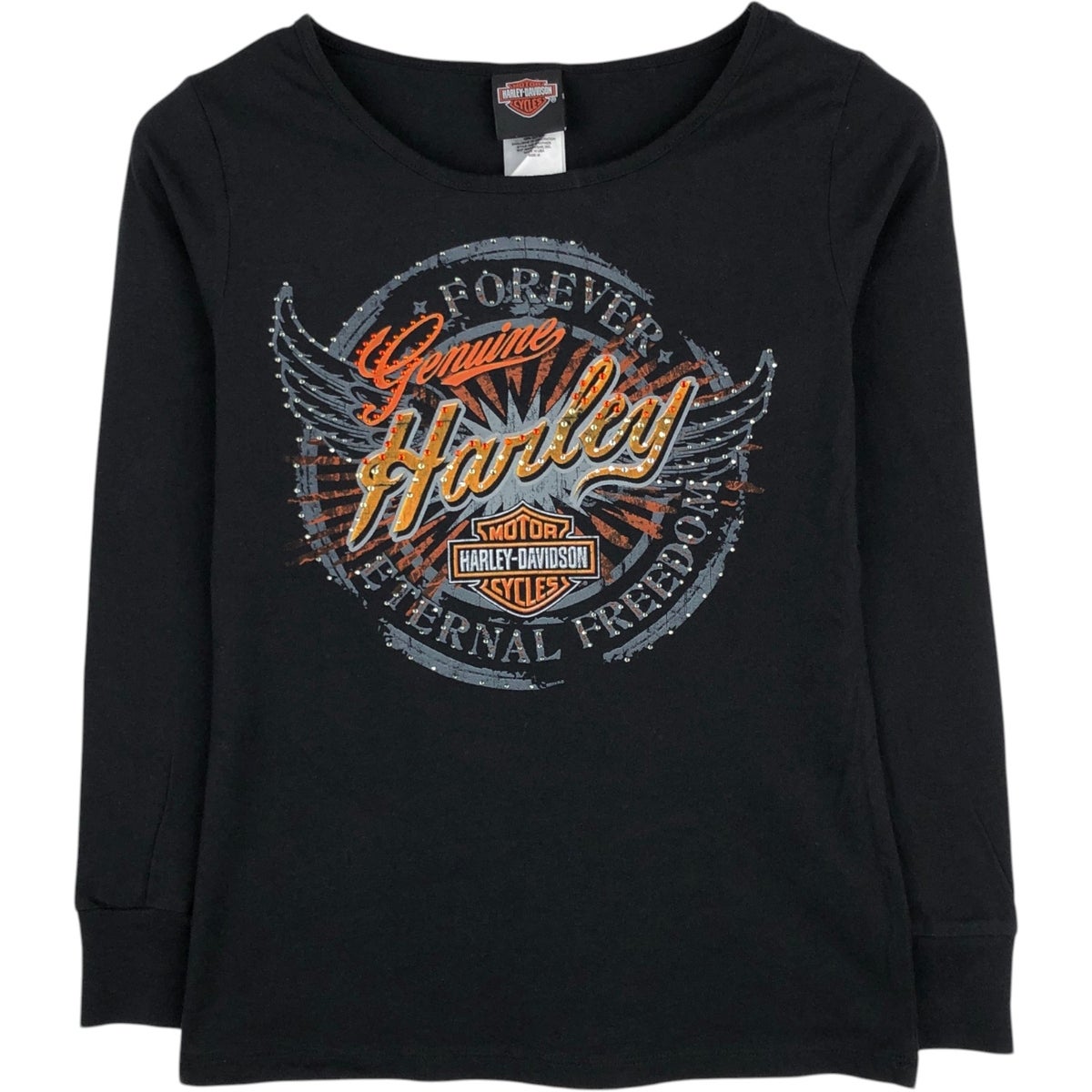 古着 ハーレーダビッドソン Harley-Davidson ラインストーン付き