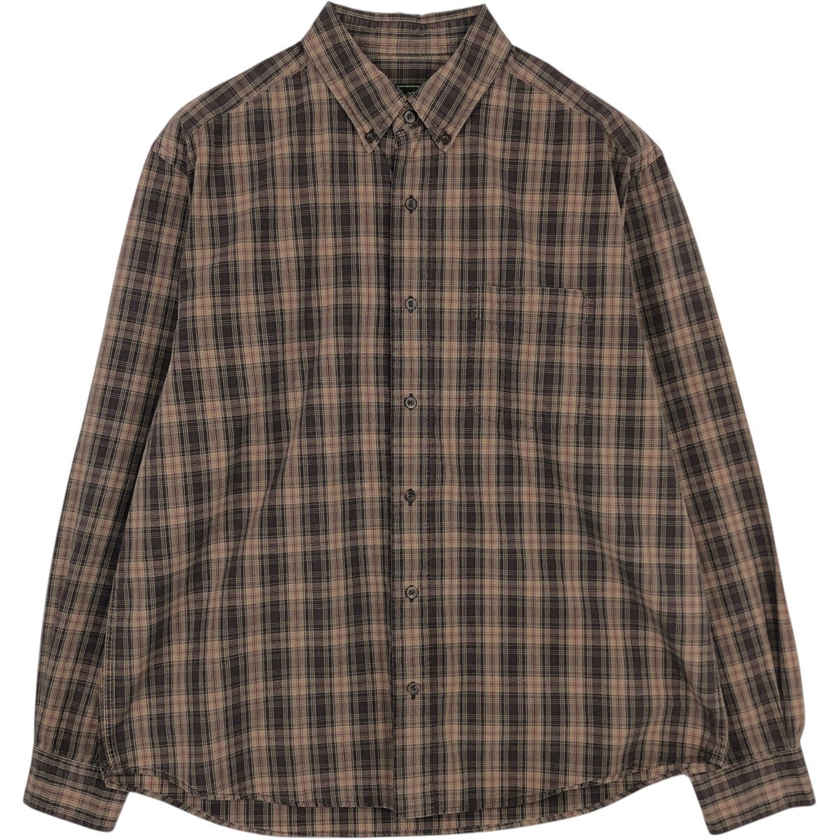 古着 エディーバウアー Eddie Bauer 長袖 ボタンダウンチェックシャツ メンズL相当/eaa558767 Eddie Bauer エディーバウアー チェック柄 コットン 長袖 ボタンダウン