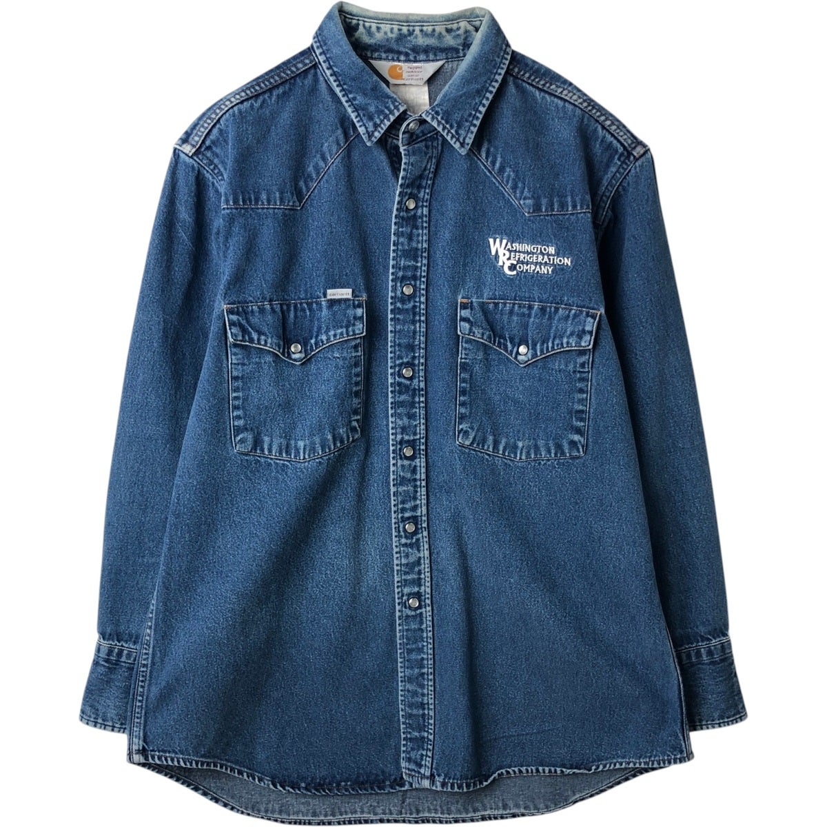 古着 カーハート Carhartt 長袖 デニム ウエスタンシャツ メンズL相当