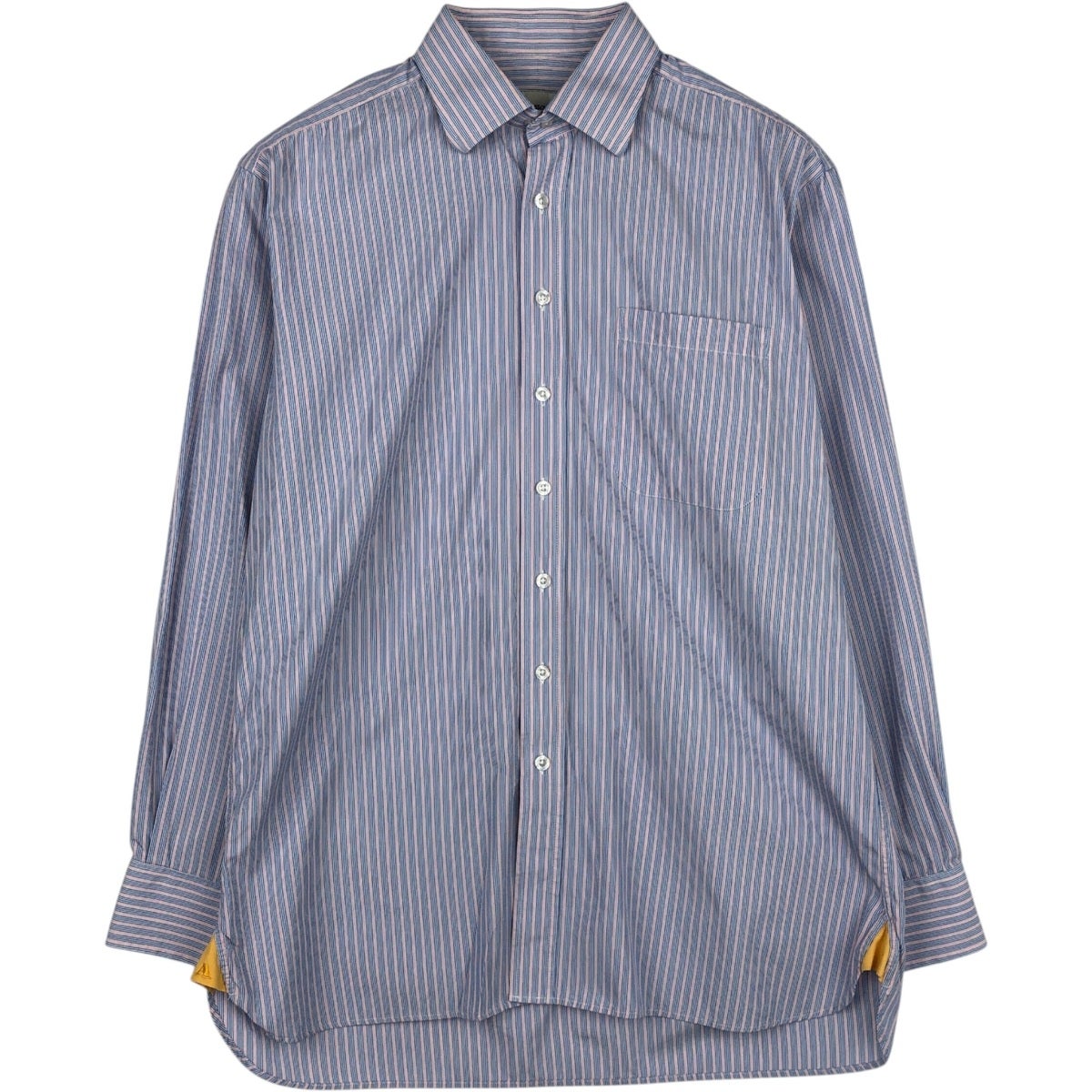 新品タグ付き【Aqourscutum】メンズ ストライプワイシャツ 長袖 古着 アクアスキュータム Aquascutum 長袖 ボタンダウンストライプ