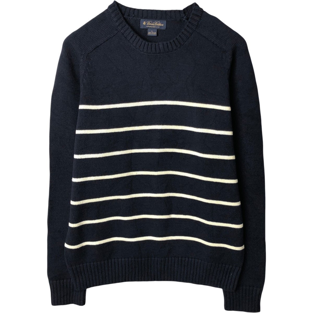 70s vintage Brooks Brothers ボーダーニット USA製 古着 ブルックスブラザーズ Brooks Brothers Est.1818 ボーダー柄