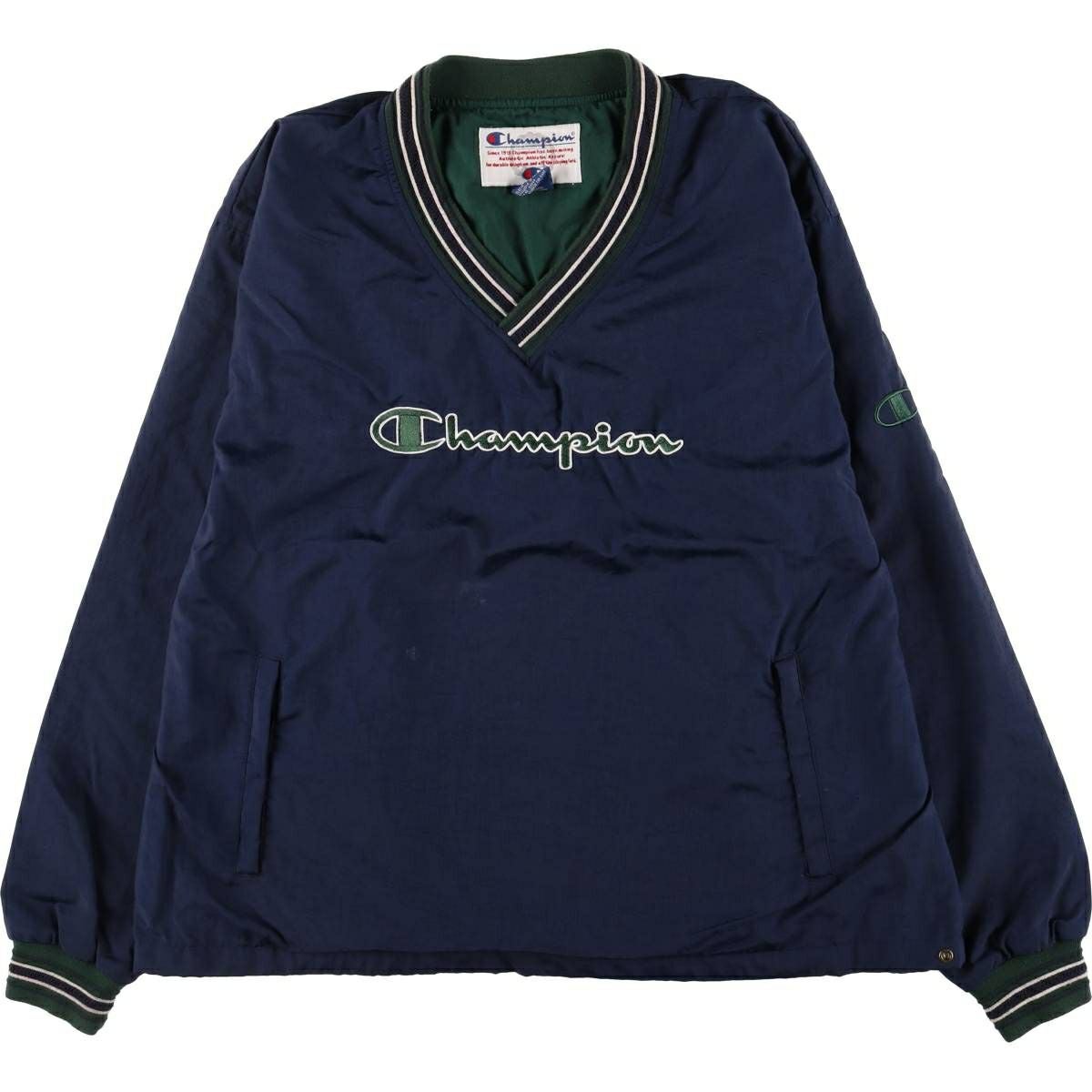 古着 90年代 チャンピオン Champion Vネック ナイロンプルオーバー